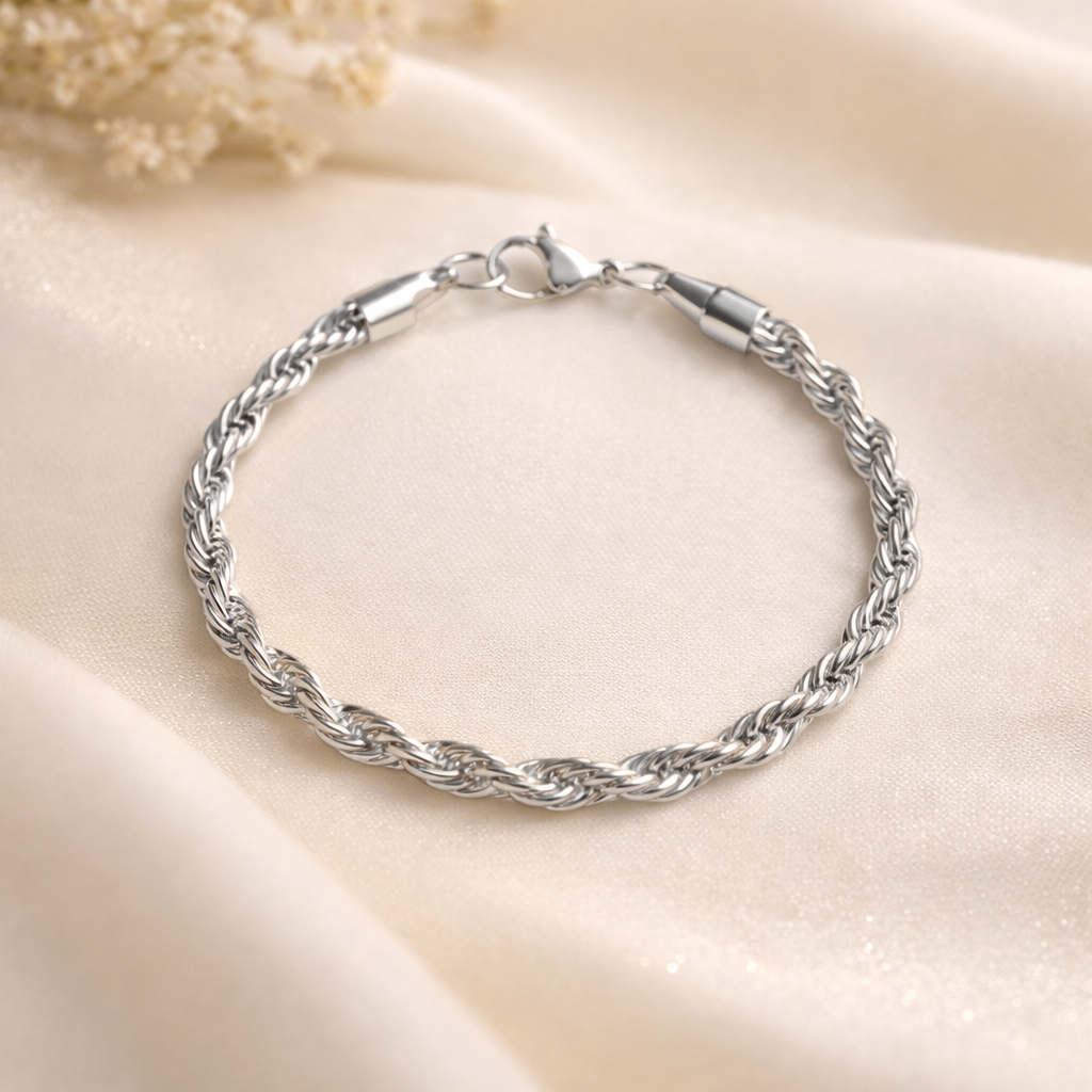 Rope Twist Bracelet (Silver)