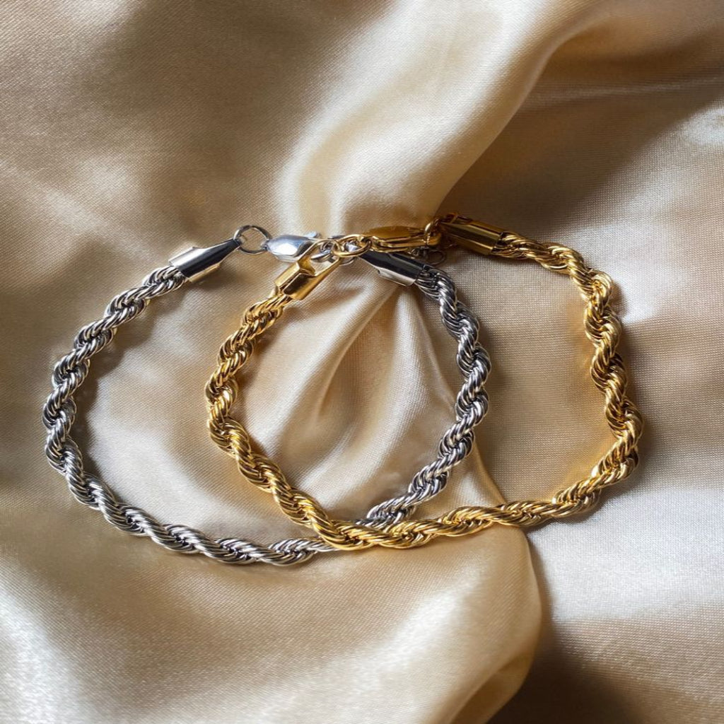 Rope Twist Bracelet (Silver)